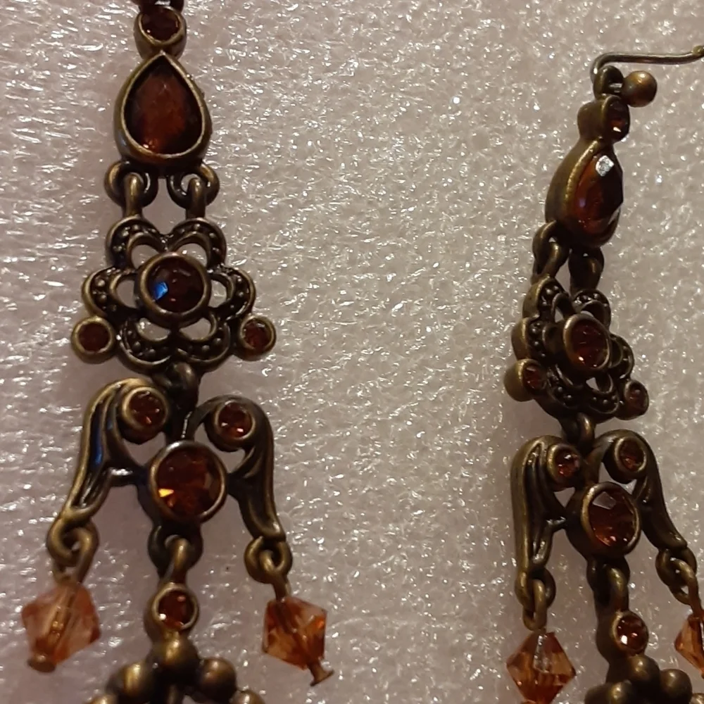 Amber Earrings Stamped LC